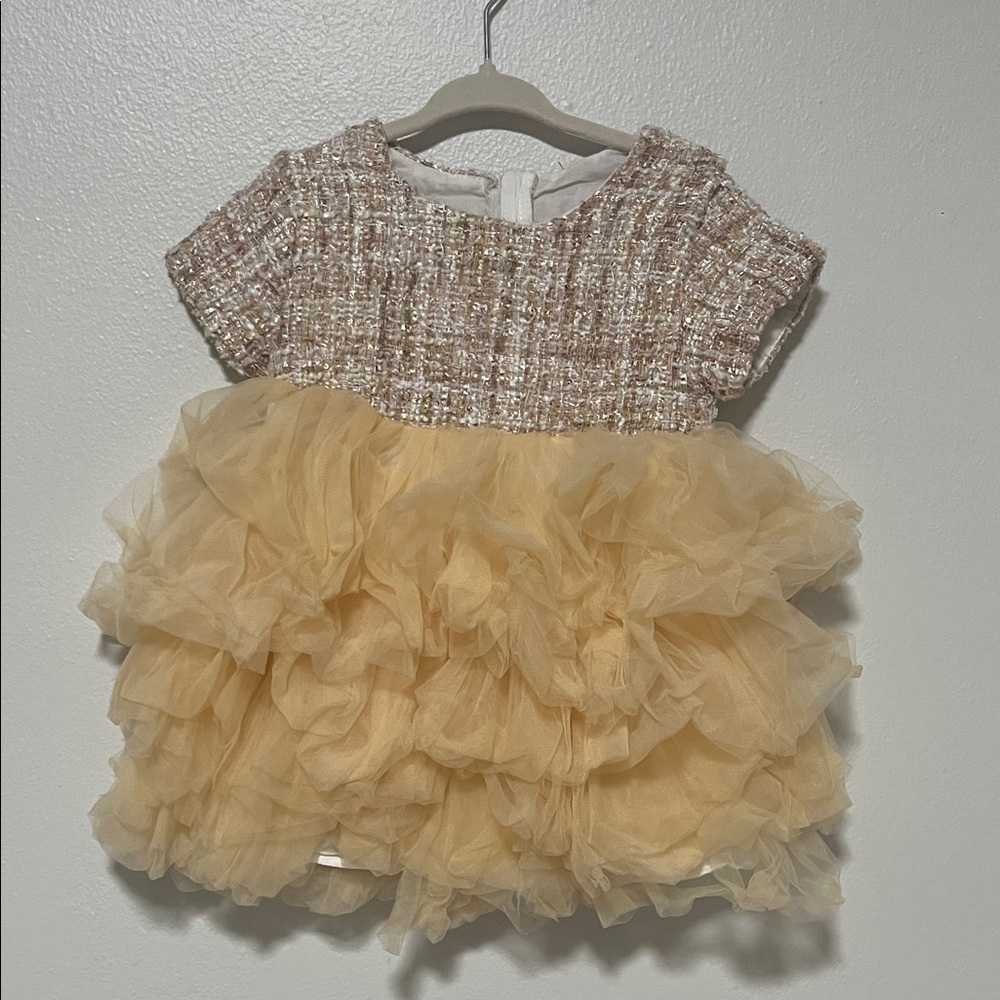 Chic Tweed and Tulle Baby Dress